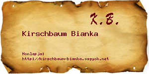 Kirschbaum Bianka névjegykártya